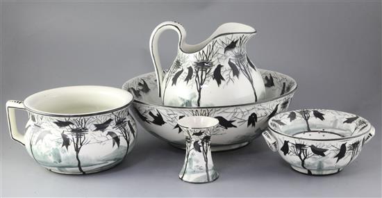 A Weymss five piece Earlshall pattern wash set, basin diameter 39.5cm